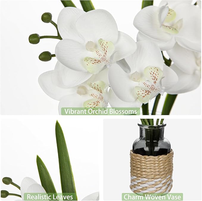 White Orchids Artificial Flowers - Image 3