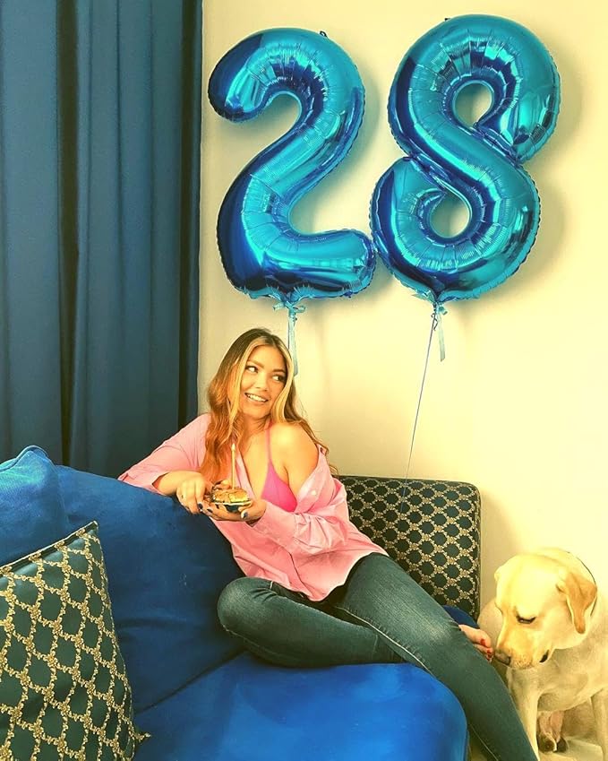 Big 40 Inch Blue 2 Number Balloon Birthday Decoration, 2026 Blue Number 2 - Image 5