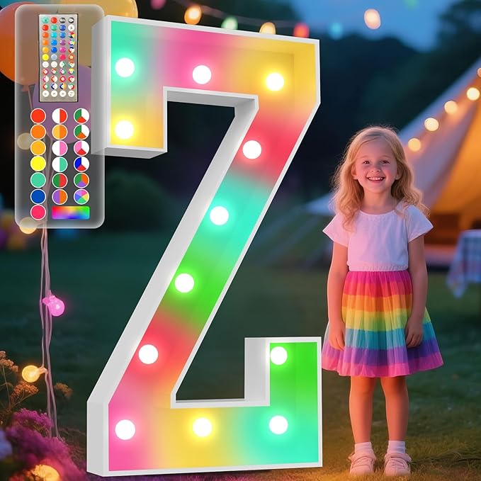 Ledido 4FT Marquee Light Up Letters, 34 Colors Changing Marquee Letter 4 Feet by Ledido