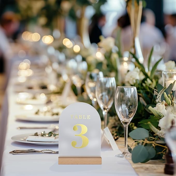 Wedding Table Numbers 1-20, Acrylic Arch Signs - Image 2