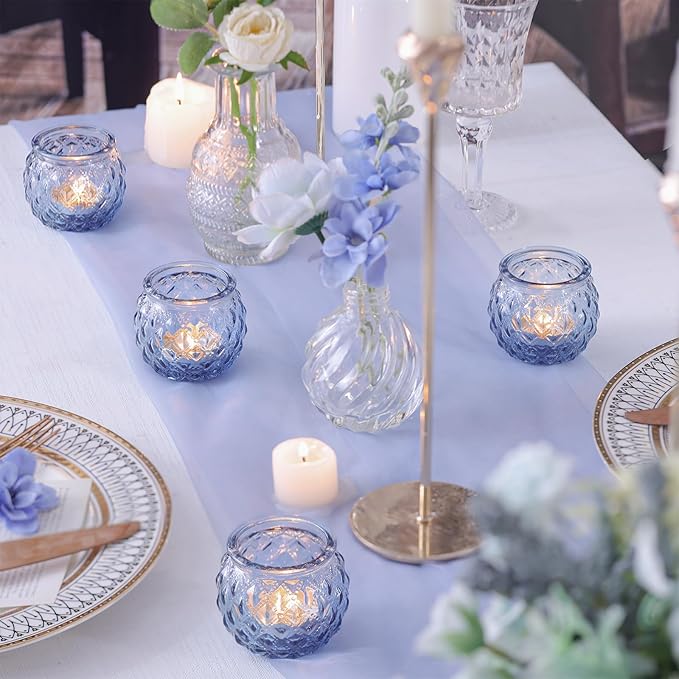 DARJEN 12Pcs Blue Votive Candle Holders - Image 3