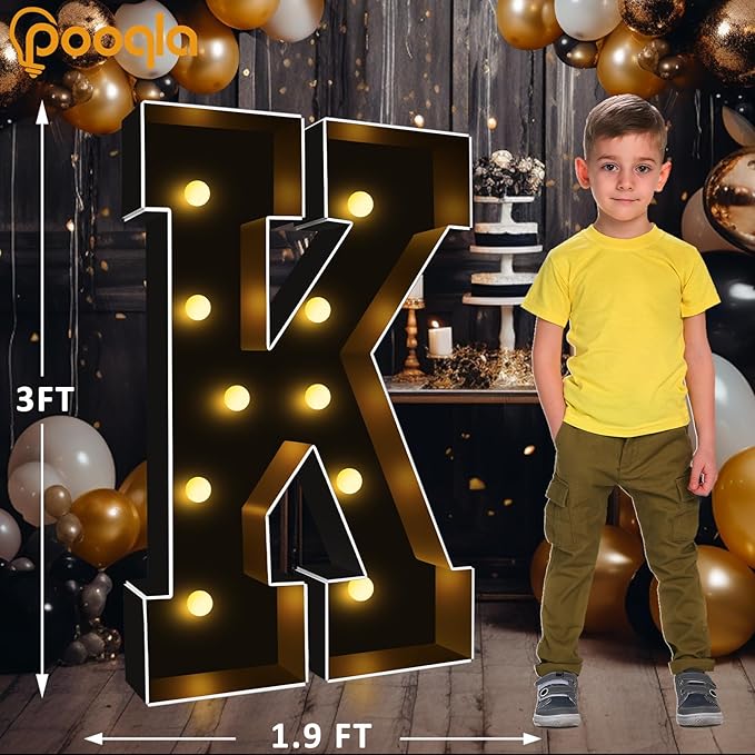Pooqla 3FT Marquee Light Up Letters, Giant Mosaic Letter - Image 4