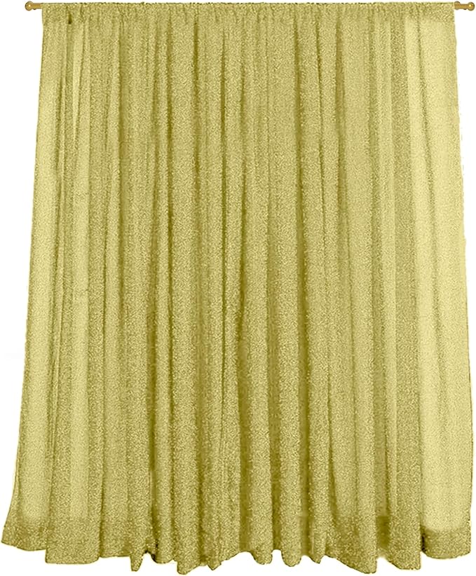 10FT x10FT Champagne Metallic Sheer Spandex Backdrop, 1 Panel Glitter - Image 4