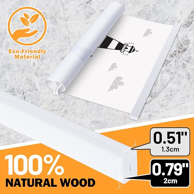 16x20 16x24 Poster Frame, Magnetic Light Wood Wooden Frame Frames Hanger - Image 3