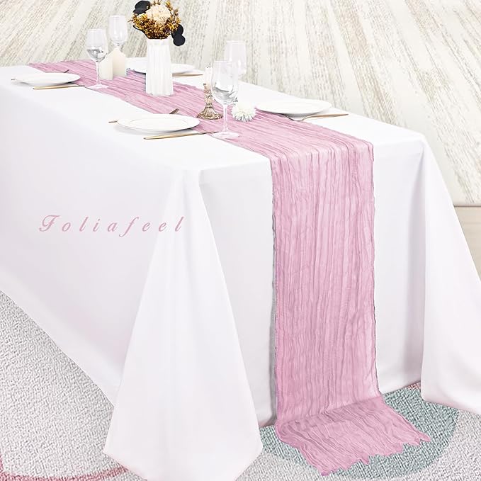 Light Pink Cheesecloth Table Runner 20 Pack 10FT Rustic Gauze Fabric Cheese - Image 4