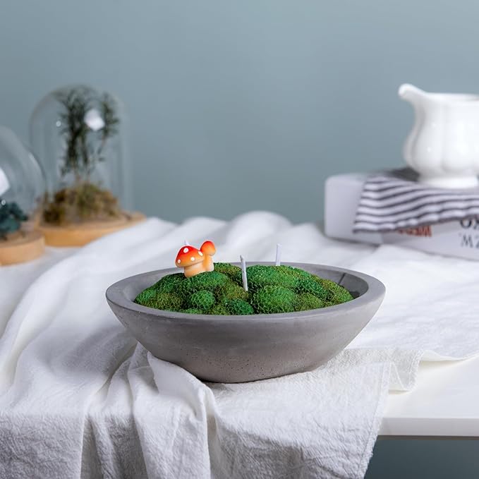 Grass Moss Scented Candle Bowl Home Decoration - Image 3