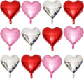 Red Heart Shaped balloons Pack of 12, 18 Inch Silver Love Valentine Balloons by LHOAVWE