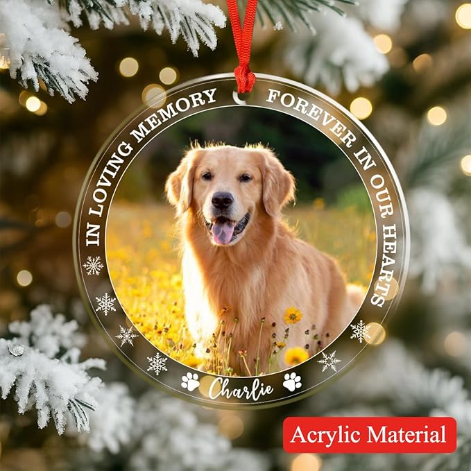 Personalized Dog Memorial Glass Ornaments, Pet Sympathy Gifts, Pet Remembrance - Image 6
