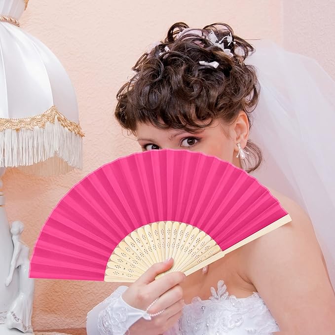 MCEAST 50 Pieces Silk Folding Fan - Image 7