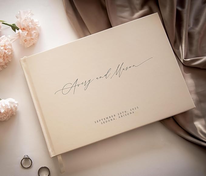 MUUJEE Personalized Guestbook in Oats- Premium Custom Modern Guest Book - Image 7