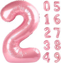 Light Pink 2 Number 40 Inch Pink Large Balloons Big Foil Helium Number Balloons by Lnhiya