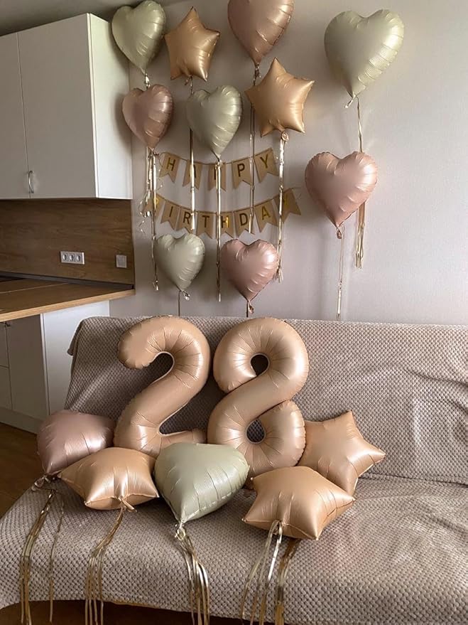Light Brown Foil Number 8 Balloon 40 Inch, Helium Mylar Eight Number 8 18 28 38 - Image 6
