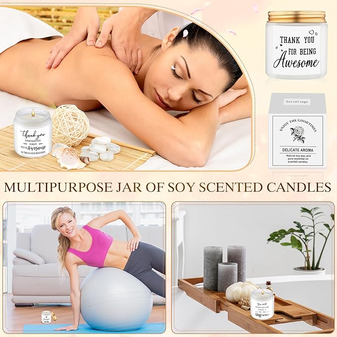 MTLEE 20 Pcs Thank You Gifts Candles 3.5 oz Employee Appreciation Inspirational - Image 6