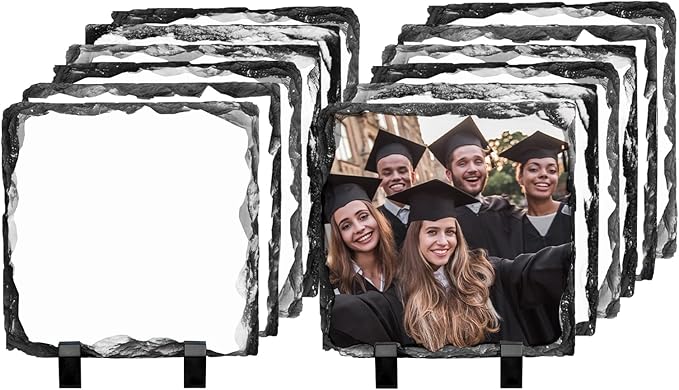 PYD Life 12 Pack Sublimation Photo Slates Rock Blanks 5.5 x 5.5 Inch Bulk by PYDLife