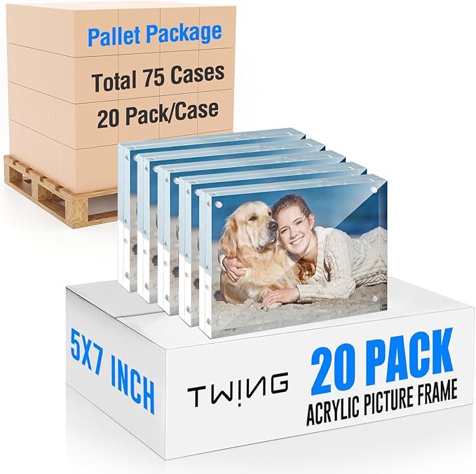 TWING 5x7 Acrylic Frame, 75 Cases Pallet Package by TwingRepublic