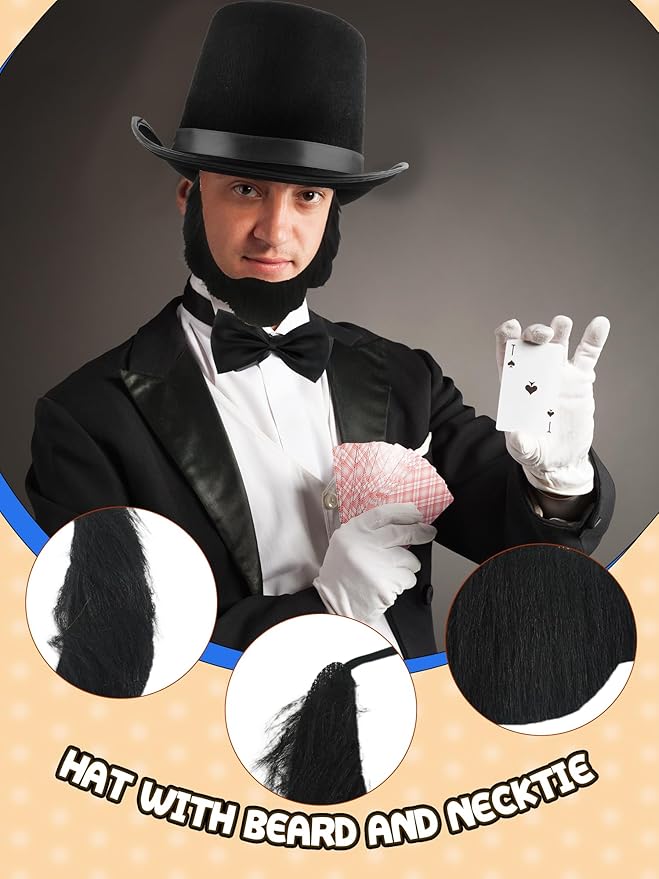 6 Pcs 1920s Gentleman Hat Costume Presidents Day 1920s Costume Accessories - Image 4
