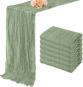 6 Pack Sage Green Cheesecloth Table Runner 10FT Rustic Gauze Fabric Cheese by FoliafeelHome