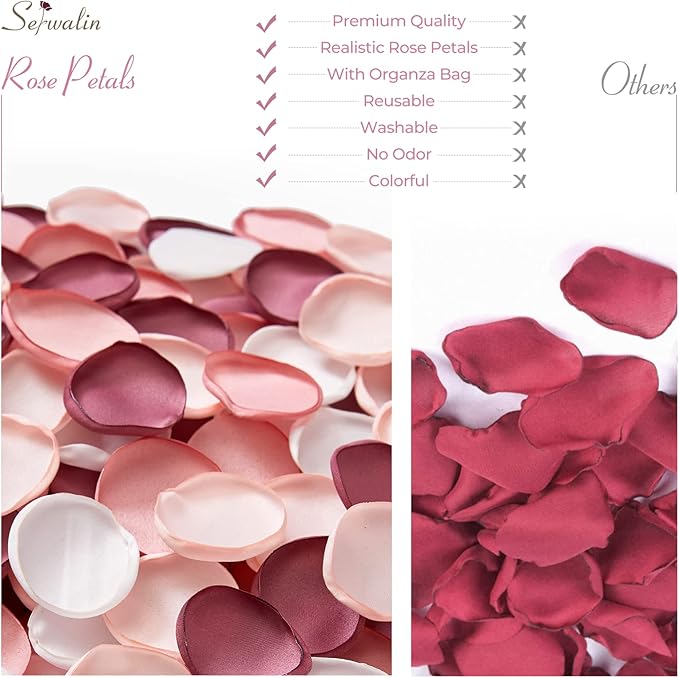Serwalin 500Pcs Silk Pink Rose Petals Flower Petals - Image 8