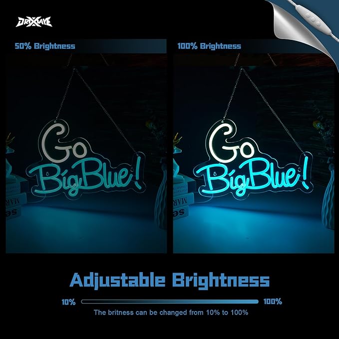 Go big blue neon sign University Slogan neon sign - Image 4