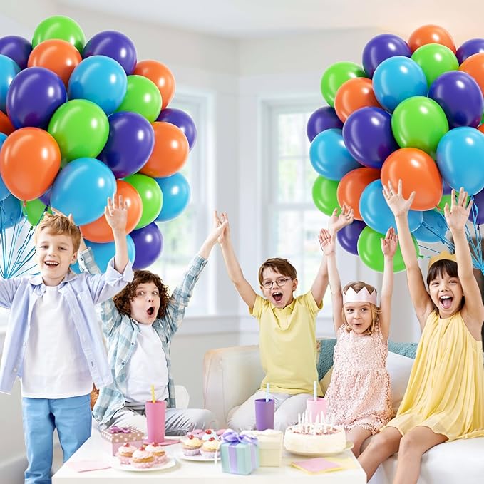 60pcs Blue and Orange Balloons 12inch - Image 4