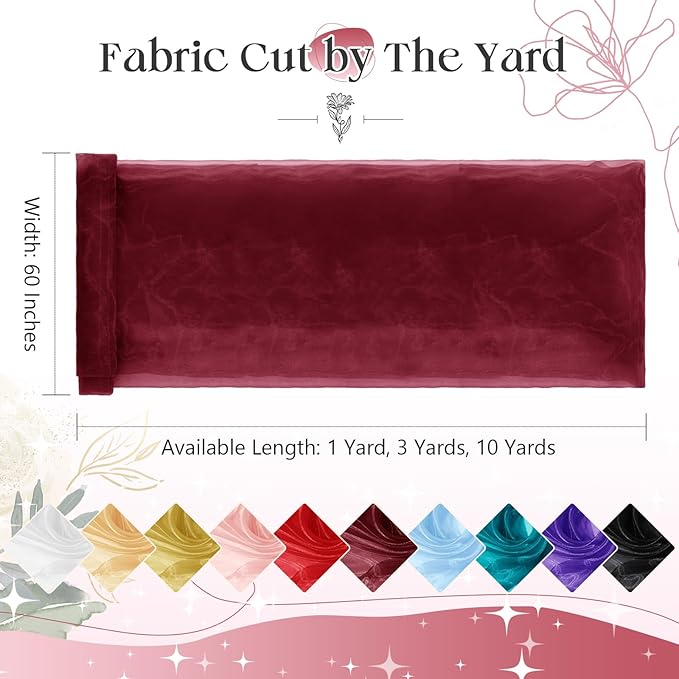 P Pothuiny Sheer Organza Fabric by The Yard, 1 Yard x 60 Inch Wide Bridal - Image 3