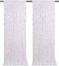 Large Payette Sequin Backdrop 2 Panels 4ftx8ft Iridescent White Glitter Fabric by Fanqisi