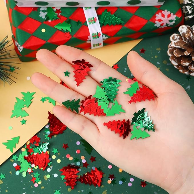 MARFOREVER Christmas Glitter Confetti, Tree Metallic Foil Confetti Party - Image 2