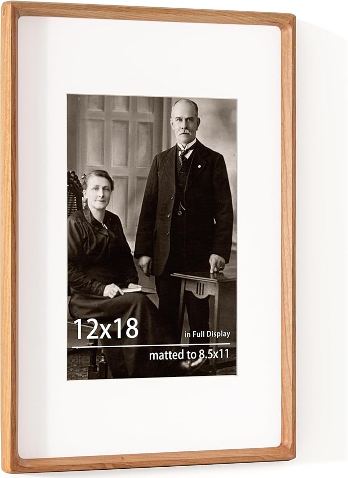 12x18 Picture Frame USA-Sourced Natural Cherry Wood Solid Original Wood Photo by Dreamland