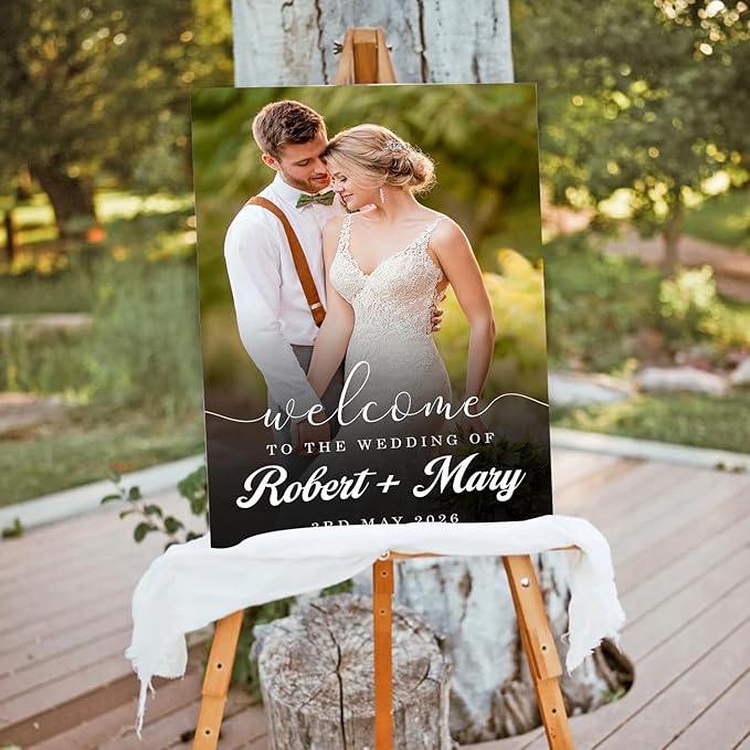 Personalized Photo Wedding Welcome Sign Template, Modern Minimalist Reception - Image 3