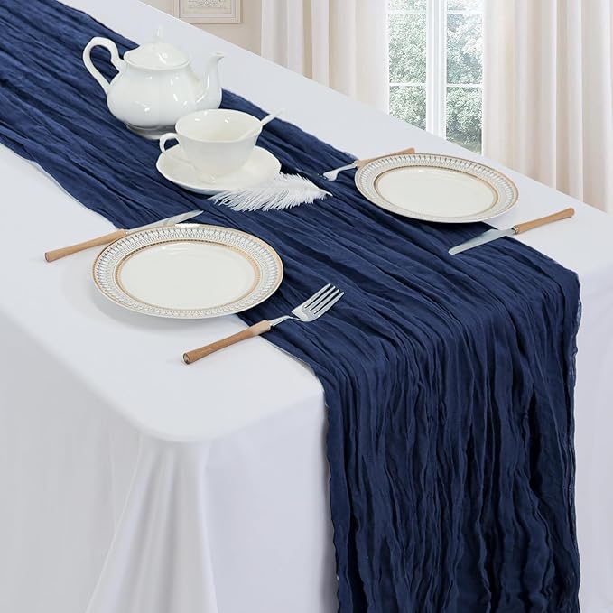 6 Pack Navy Blue Cheesecloth Table Runner 10ft Boho Gauze Fabric Cheese Cloth - Image 3