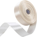 1" x 50 Yards Ivory Satin Ribbon Single Faced Fabric Ribbons by Oakarbo