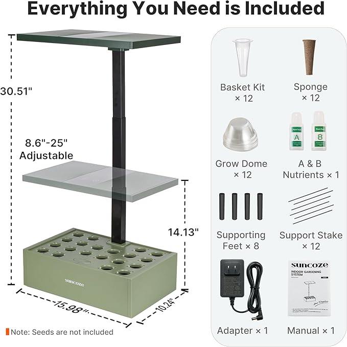 SUNCOZE Hydroponics Growing System Kit 20 Pods, Indoor Herb Garden - Image 8