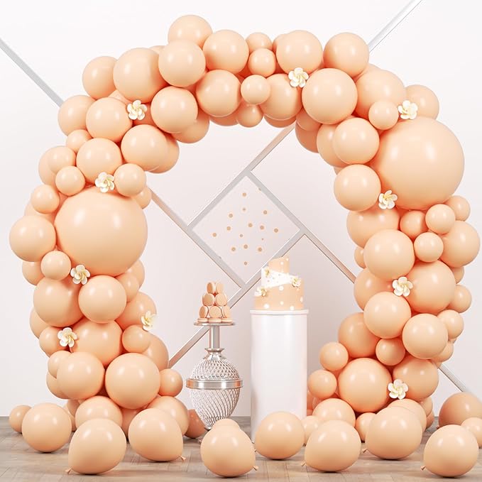 90pack Pastel Orange Balloons Different Size 18/12/10/5 Inch Orange Balloon by Voircoloria