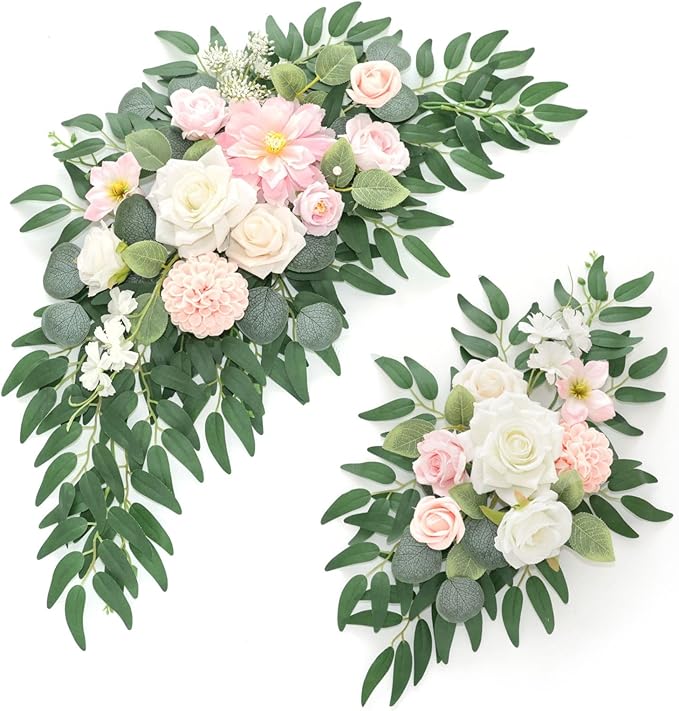 Faux Flower Swag Set of 2 for Wedding Welcome Signs Floral Swag Wedding by Piklado