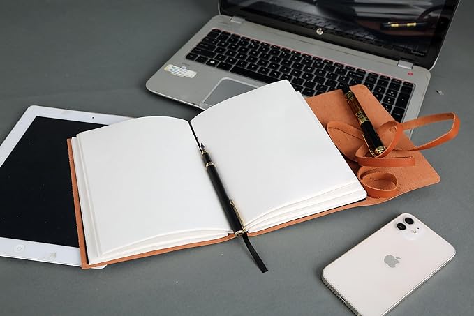 Handmade Leather Journal | Writing Notebook Diary | Bound Daily Notepad - Image 9