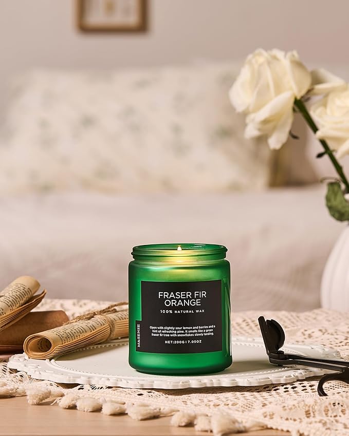 M&SENSE Fir & Orange Scented Natural Soy Wax Non Toxic Candle - Image 6