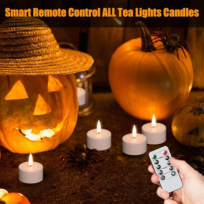 Rechargeable Tea Lights Candles Battery Operated, LED Flickering Tealights - Image 2