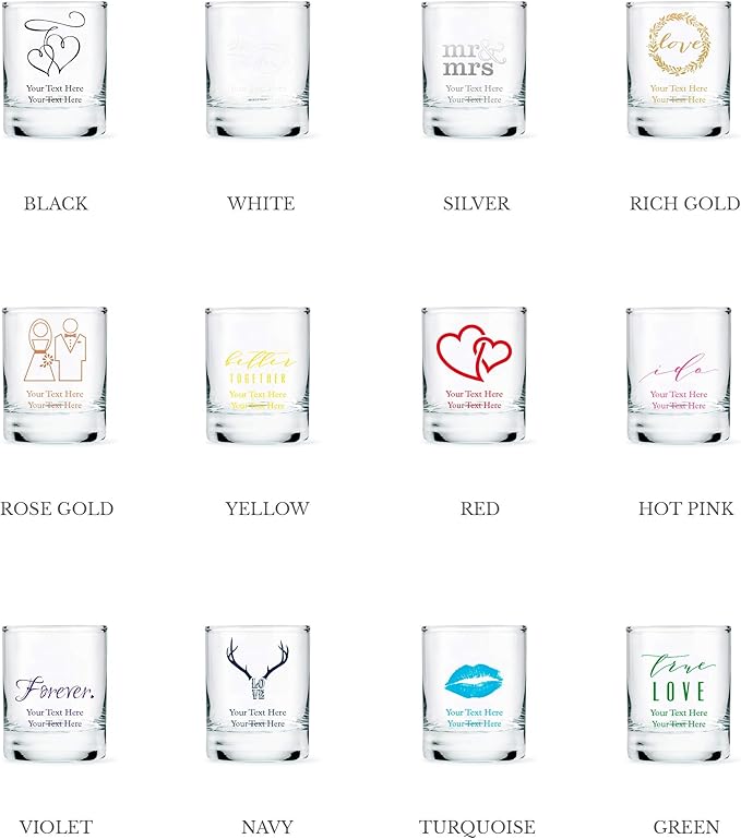 WEDDINGSTAR Personalized 2.75oz Shot Glass Customizable Full Color Print - Image 6
