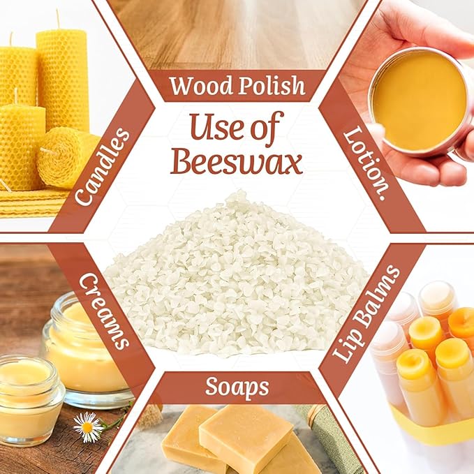 5-lb Pure White Beeswax pellets - Image 2