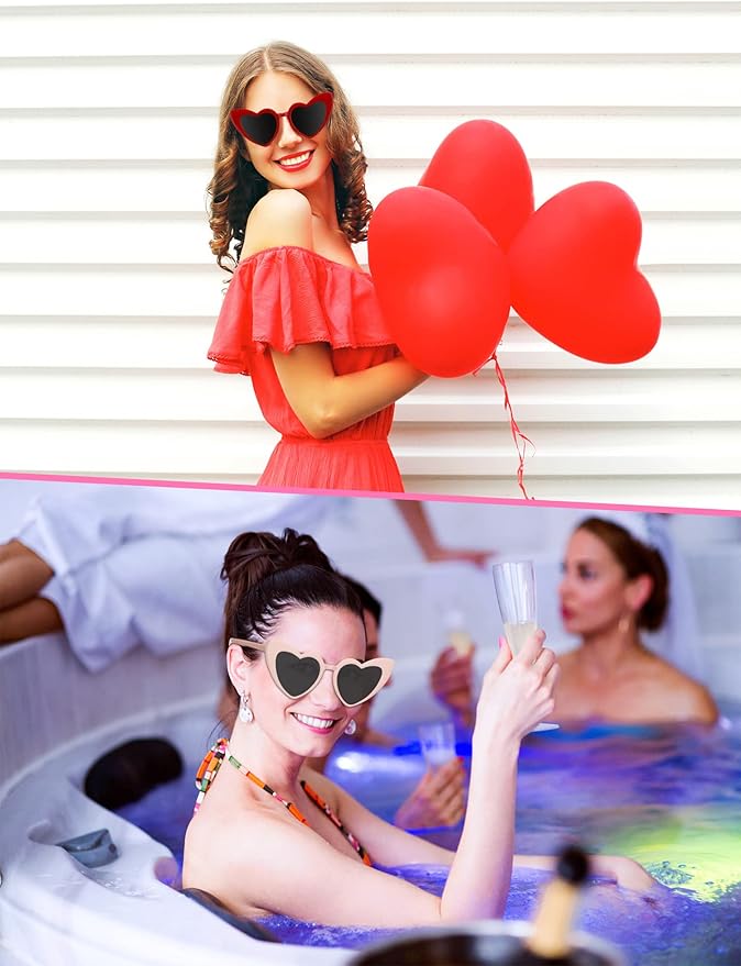 Flutesan 12 Pack Bachelorette Sunglasses Bride Bridesmaid Heart Shaped - Image 7