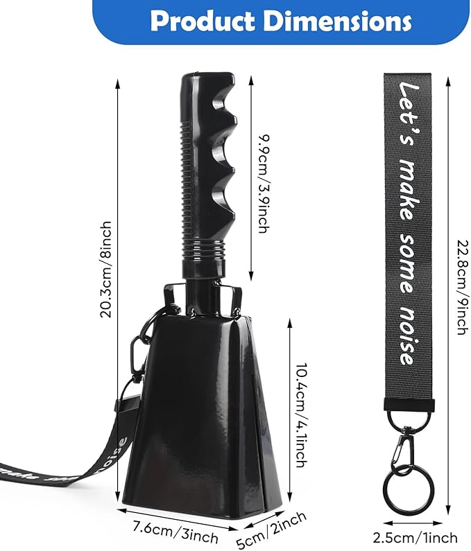 Cow Bells Noise Makers with Handle: Cowbells Hand Percussion - Image 2
