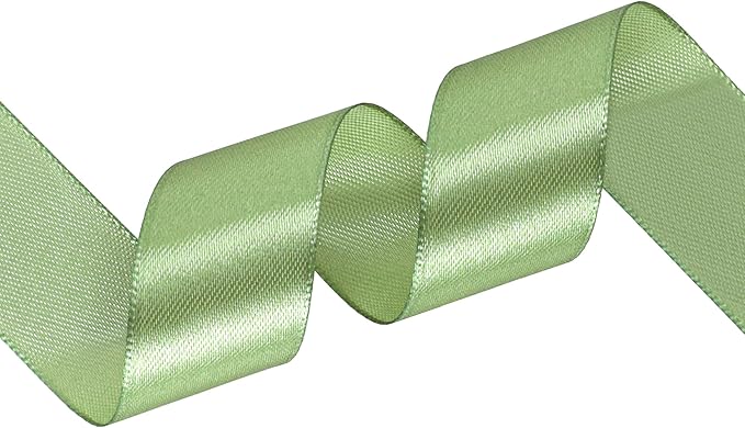 Sage Green Satin Ribbon 1 inch X Continuous 25 Yards, Single Face Polyester - Image 2