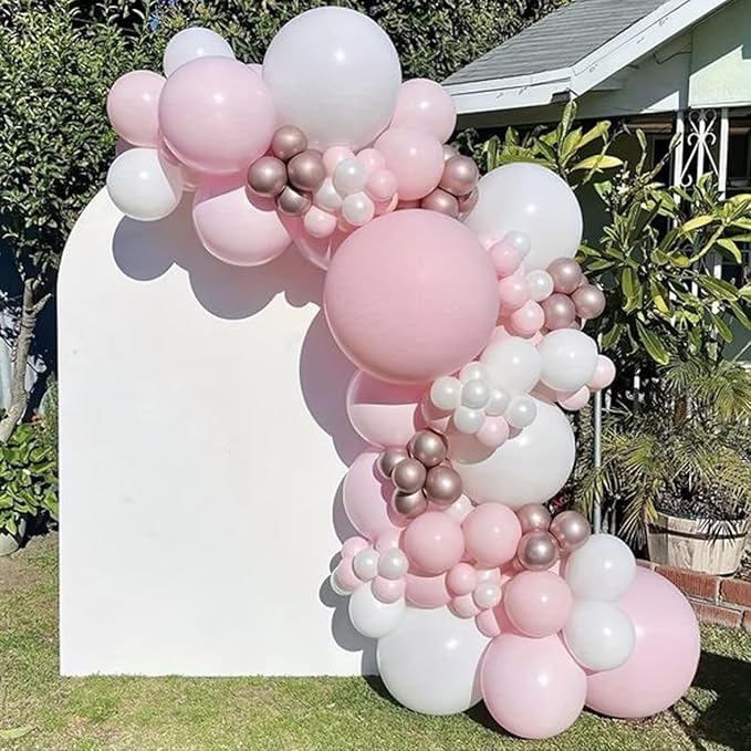 Pink Balloons Set, 12 Inch Metallic Pink Pearl Pink Macaron Pink Light Pink - Image 4