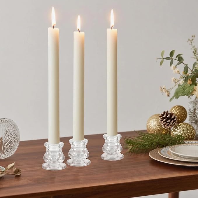 Garvee 24PCS Clear Glass Candlestick Holders Bulk, 2.2" H Taper Candle Holders - Image 4