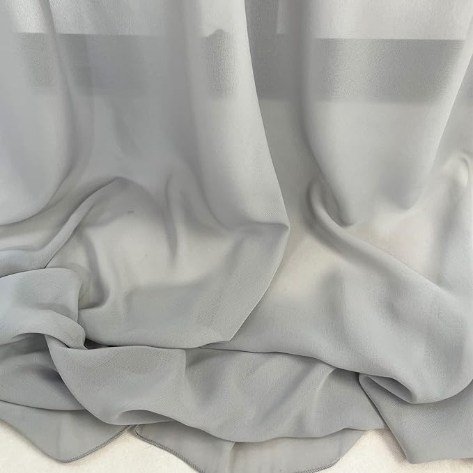 EHLDekol 13ft Light Grey Chiffon Table Runners, 29x156 Inches Romantic and - Image 5
