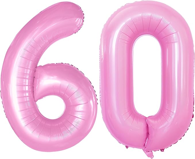GOER Number 60 Balloons for 60th Birthday Party Decorations, 42 Inch Jumbo Foil by GOER