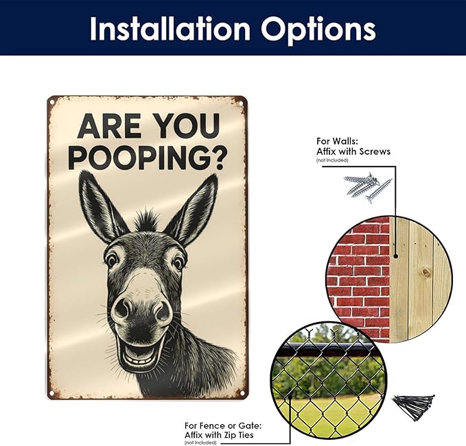 Funny Donkey Bathroom Sign - Image 8