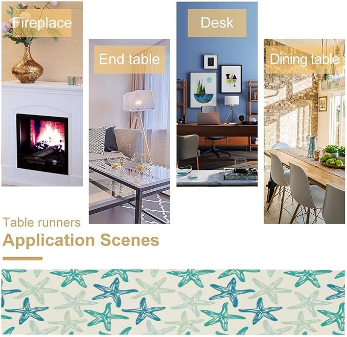 Starfish Plaid Table Flag Green Plaid and Marine Life Starfish Kitchen Table - Image 6