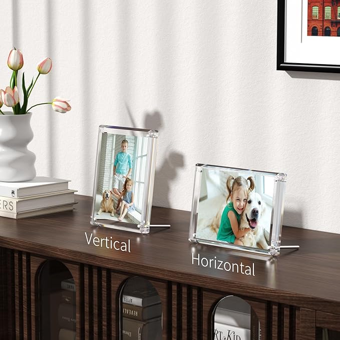NIUBEE 4x6 Acrylic Picture Frames, Diamond Edge Design, 1 Pack Portrait or - Image 3