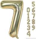 40'' Champagne Gold Number 7 Balloon, Self Inflating Foil Number Balloons Set by Lingqiang